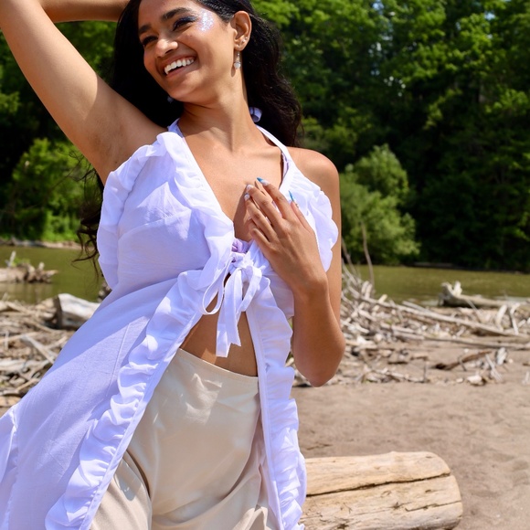 White Ruffle Dresses - Picture 4 of 5